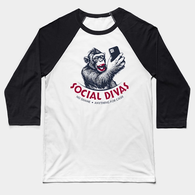 social diva cash money Baseball T-Shirt by Supertrooper